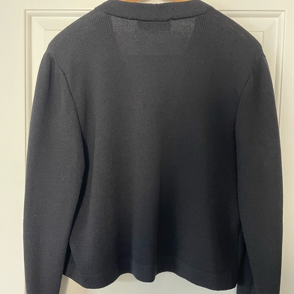St. John Collection by Marie Gray Santana Knit Black Button Cardigan Size 10 - Picture 2 of 6